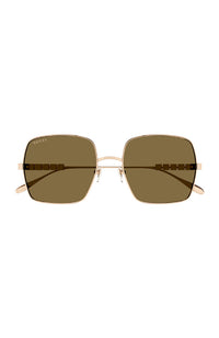 GG Sunglass Logo Cubes Brown Lens