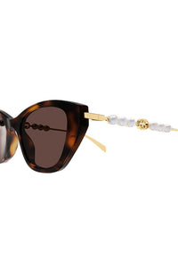 Gucci Sunglass Brown Pearl Gold