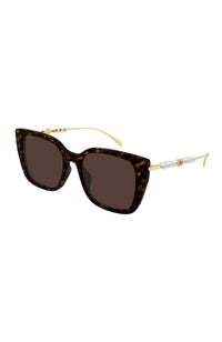 Gucci Sunglass Gold Brown Pearl