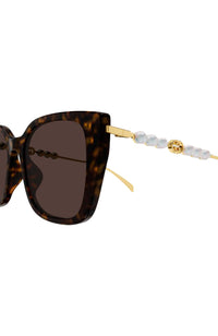 Gucci Sunglass Gold Brown Pearl