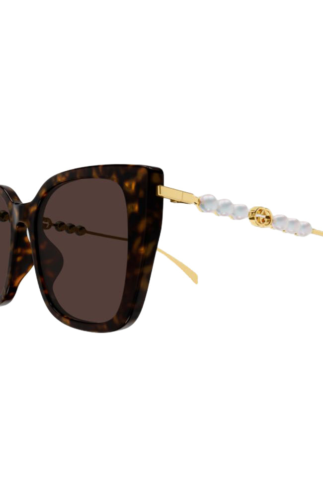 Gucci Sunglass Gold Brown Pearl