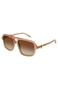Gucci Sunglass Gold Horsebit Brown