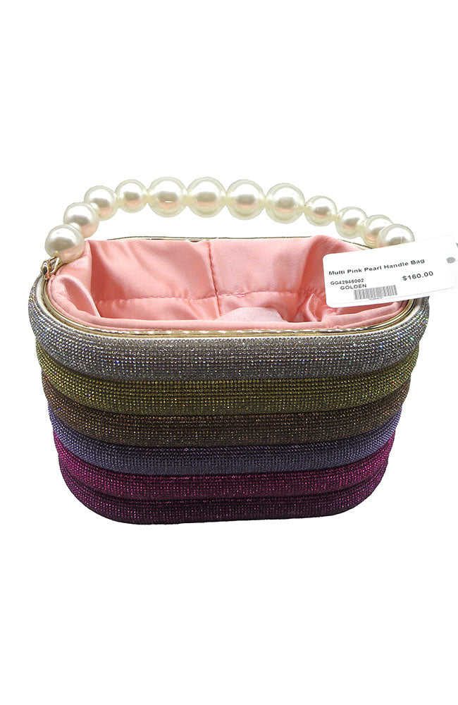 Multi Pink Pearl Handle Bag