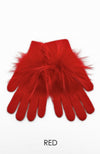 Angora Glove with Pom Pom