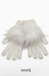 Angora Glove with Pom Pom