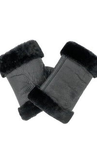 Black Lamb Fingerless Gloves