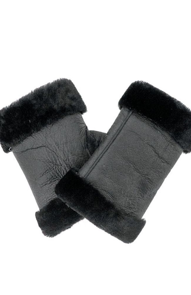 Black Lamb Fingerless Gloves
