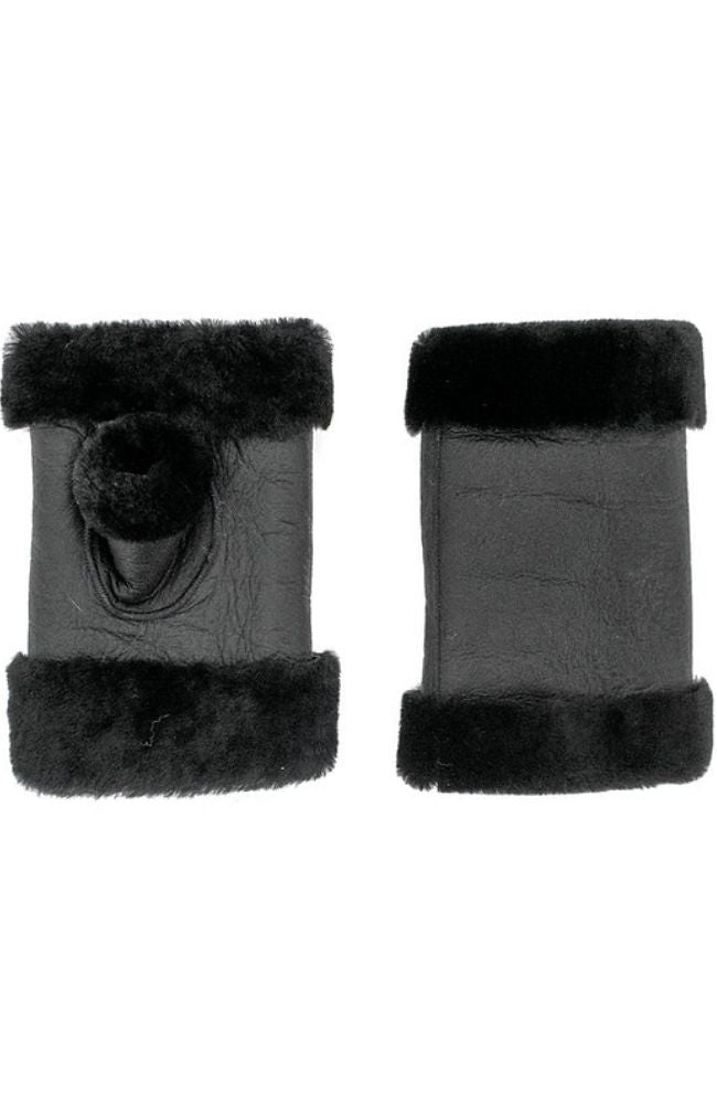Black Lamb Fingerless Gloves