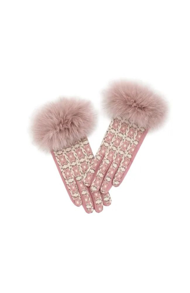 Jacquard Glove with Fox Fur