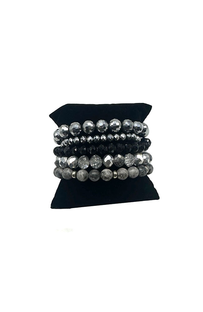 Jasper Sil Stone Bead Bracelet