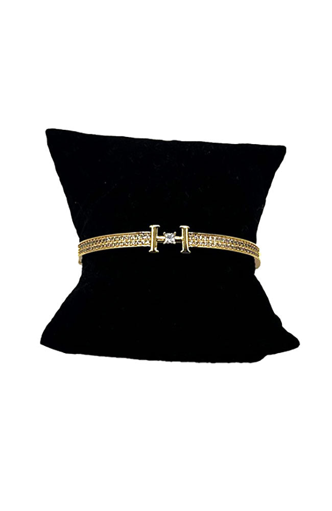 H Pave CZ Bangle Bracelet