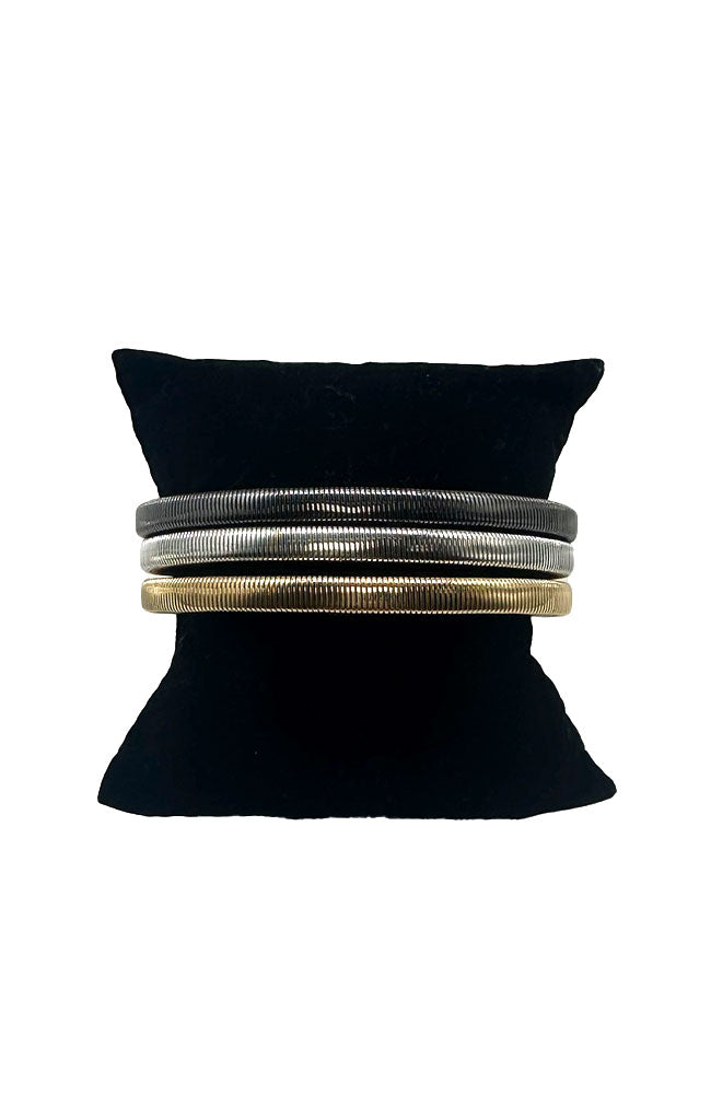 Multi 3 Row Snake Chain Bracelet