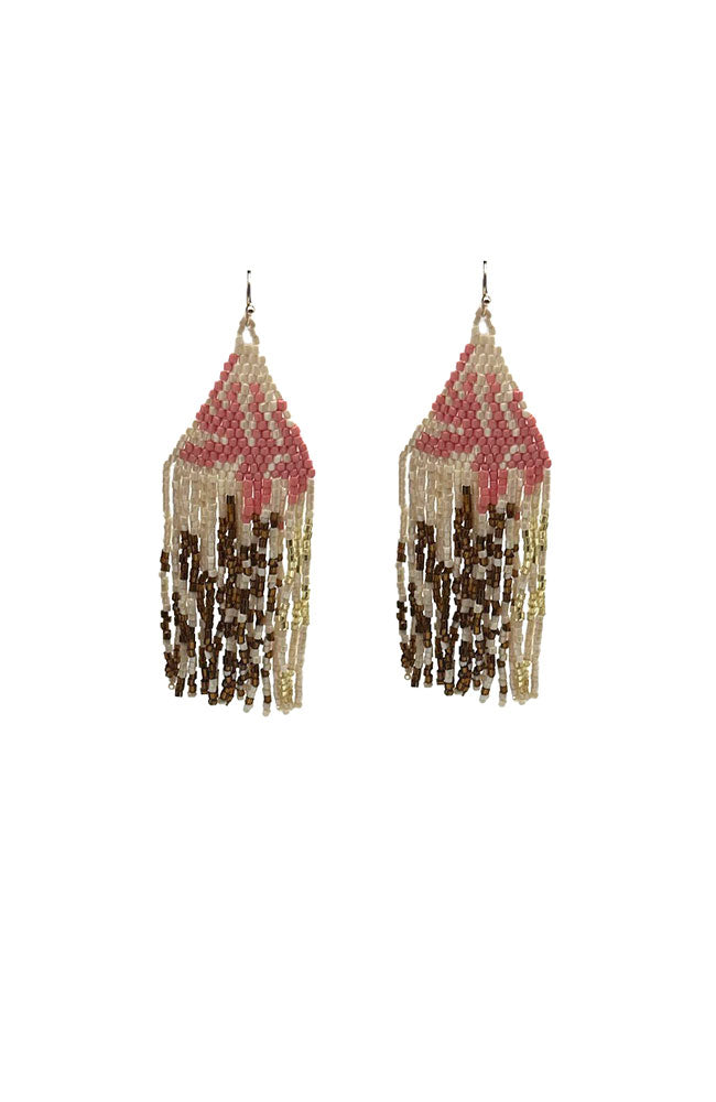 Ivory Leaf Tassel Earrings