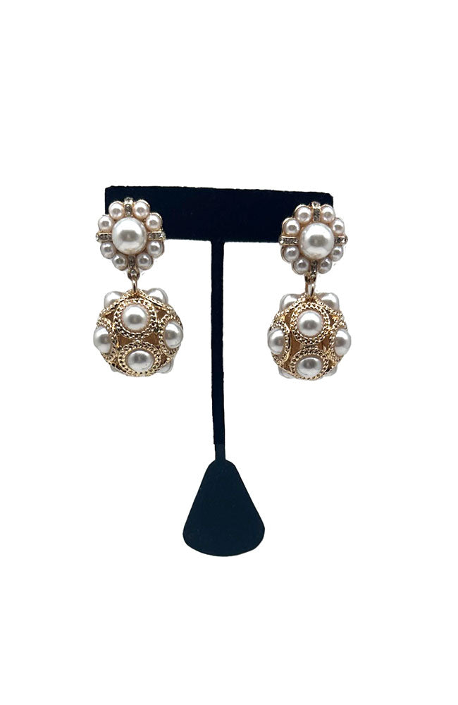 Ball with Pearl Earrings