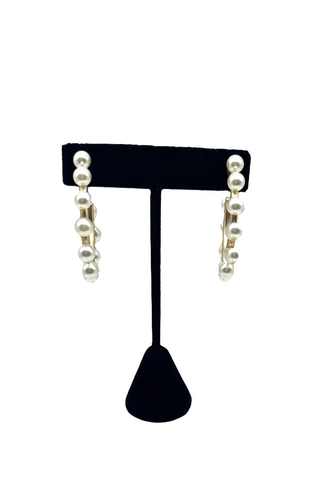 Dotted Pearl Hoops
