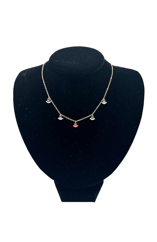 Multi Eye Charm Necklace