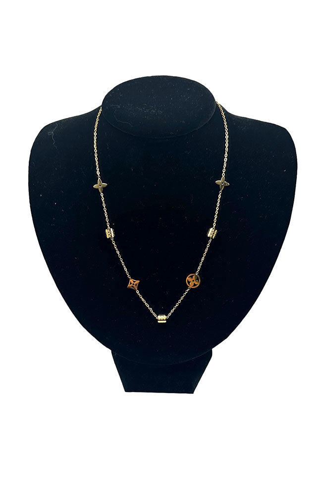 Clover Station Tube Necklace