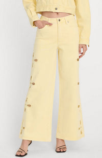 Good Waist Palazzo Ankle Embroidered Jeans