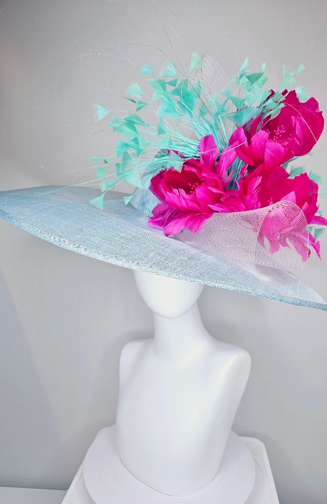 HD24-07 Lt Blue Blue Teal Flowers