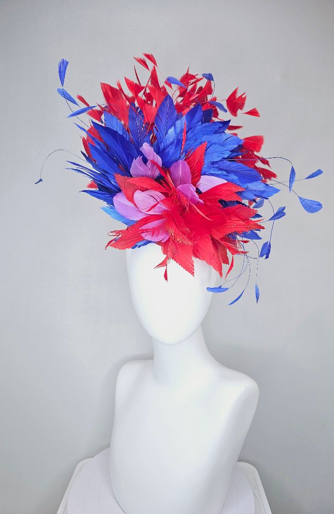HD24-43 Blue Red Pink Blue Feathers