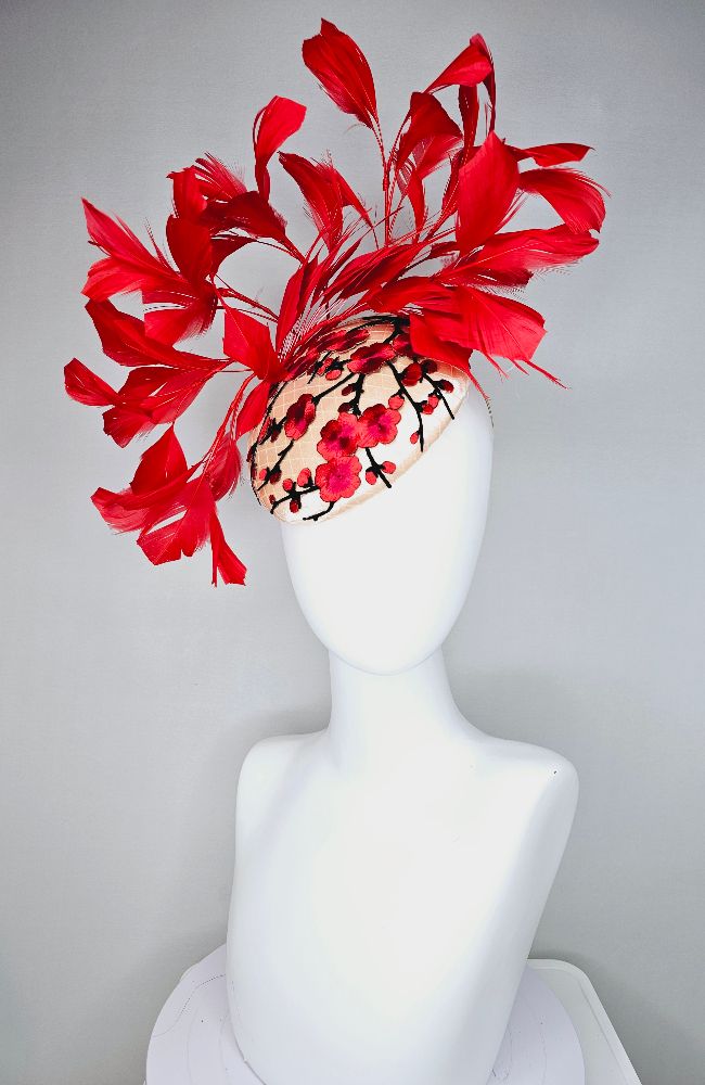HD25-09 Red Print with Red Feathers