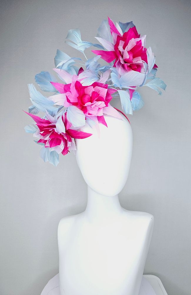 HD25-51 Lt Blue Pink Flowers