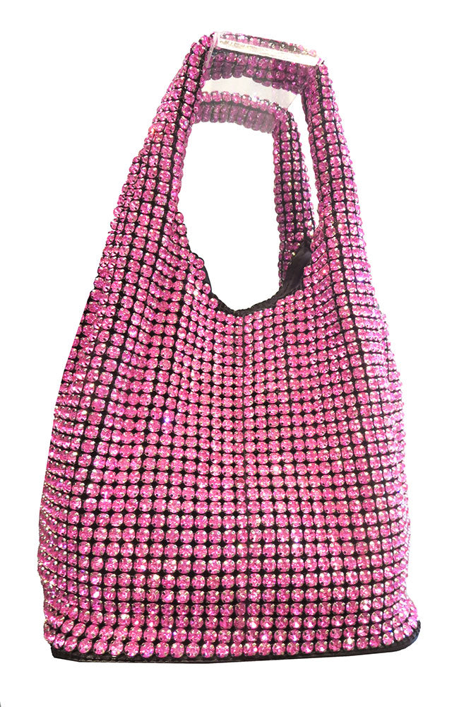Pink Rhinestone Handle Purse
