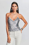 Darla Feather Top in Silver