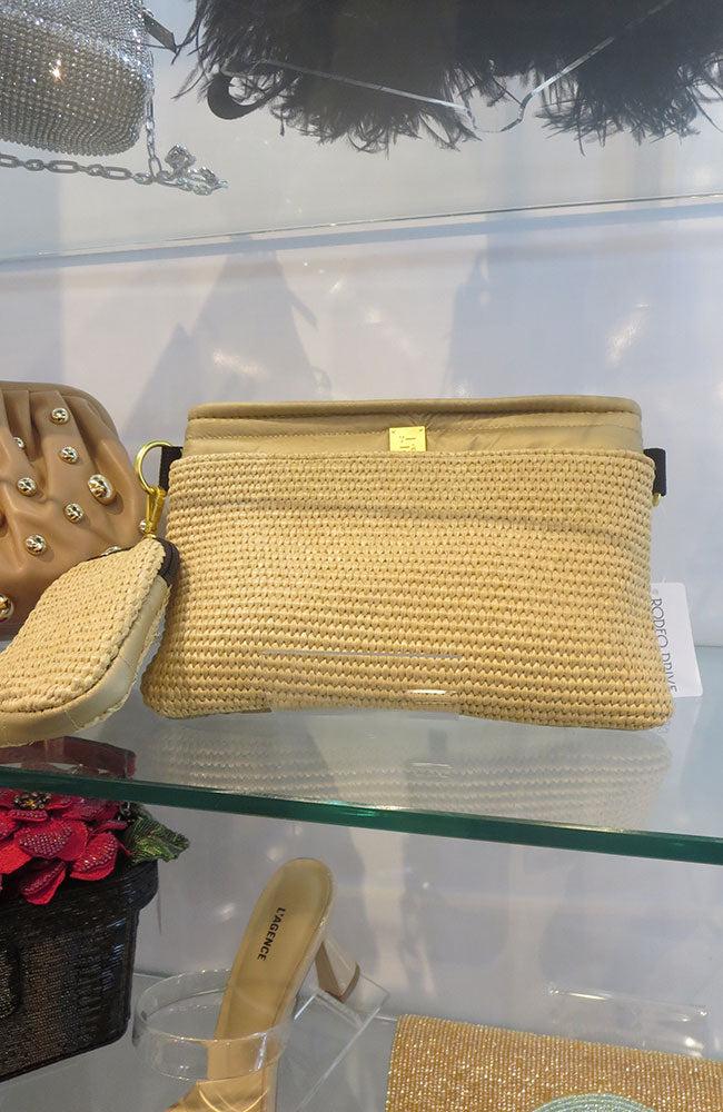 Downtown Crossbody in Dune Raffia