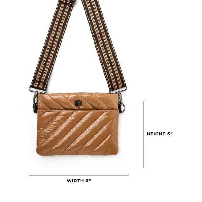 Diagonal Bum Bag 2.0 in Glossy Caramel