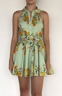 Baku Short Dress with Buckle Belt