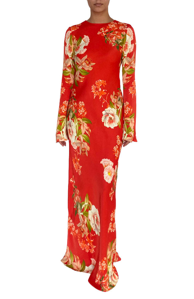 Hibi Back Ties Maxi Dress