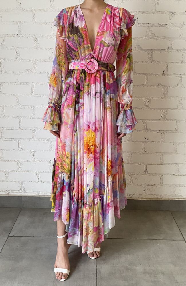 Tiva High Low Dress with Belt