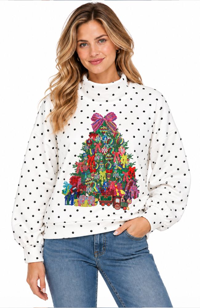 Polka Dot Christmas Tree Sweatshirt