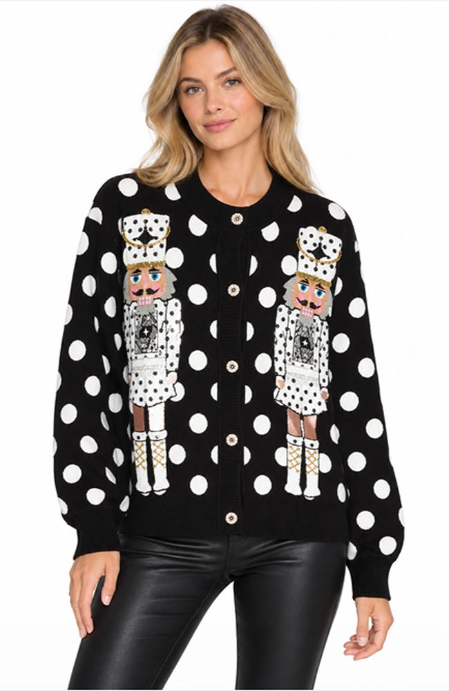 Nutcracker Polka Dot Cardigan