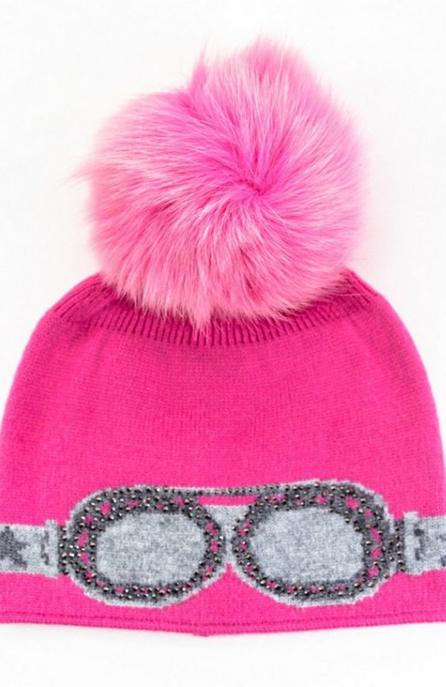 Hot Pink Ski Goggle Hat