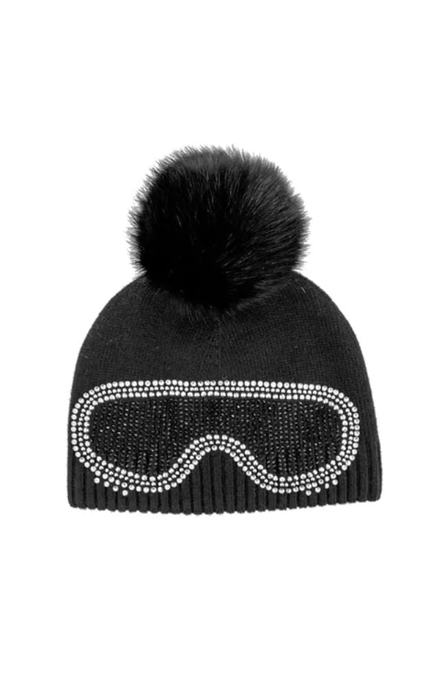 New Goggle Beanie Fox Pom