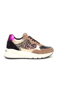 Mix Media Wedge Sneaker