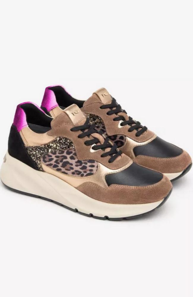 Mix Media Wedge Sneaker