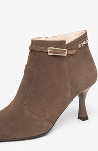 Bark Suede Heeled Bootie