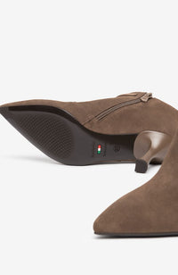 Bark Suede Heeled Bootie
