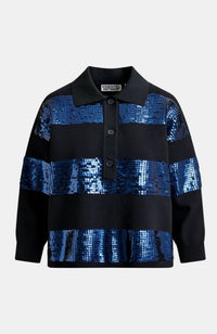 Illuminati Striped Sequin Polo