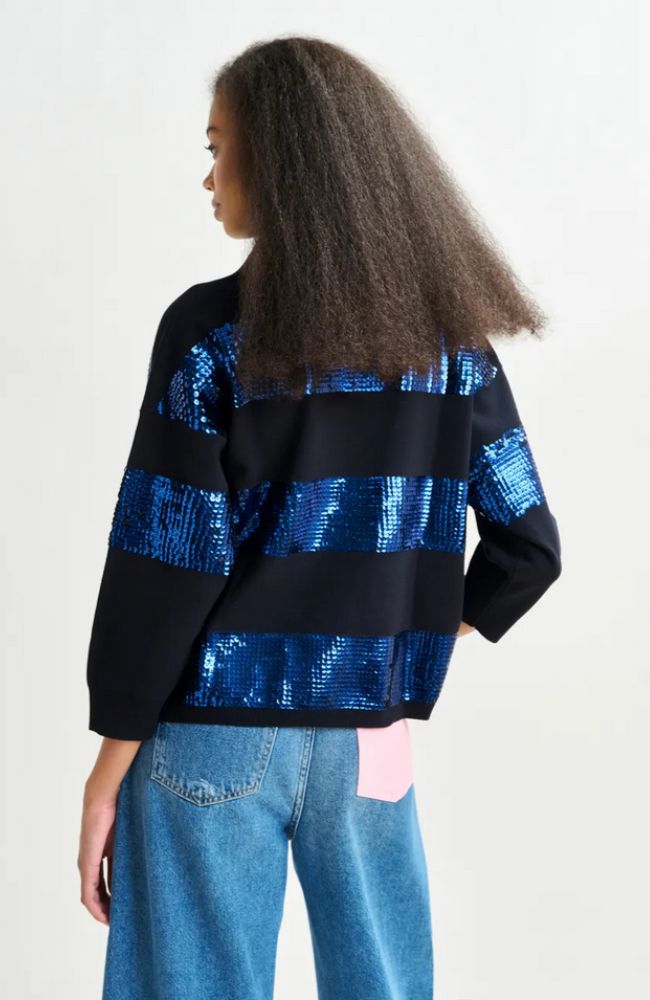 Illuminati Striped Sequin Polo