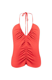 Jersey Rushed Halter Top