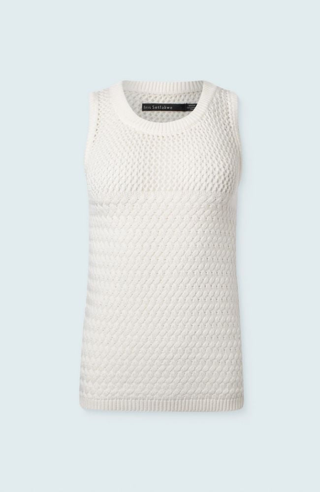 Crew Sleveless Cami with Woven Stitch