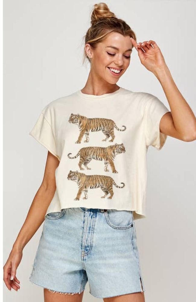 Tigers Vintage Graphic Crop Top