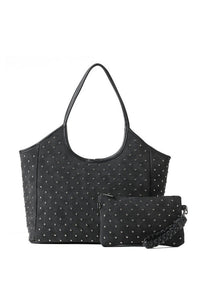 Isla Tote Black Suede Studded