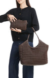 Isla Tote Chocolate Vegan Puckered Leather
