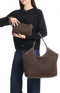 Isla Tote Chocolate Vegan Puckered Leather