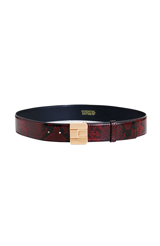Isnake Print Leather Logo Belt